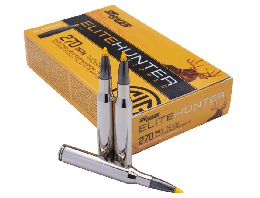 Ammunition Sig Sauer 2705 ft lbs 270Win SIG E270TH2-20     ELITE H TIP 270  140 GR   20/10 • Model: 2705 ft lbs